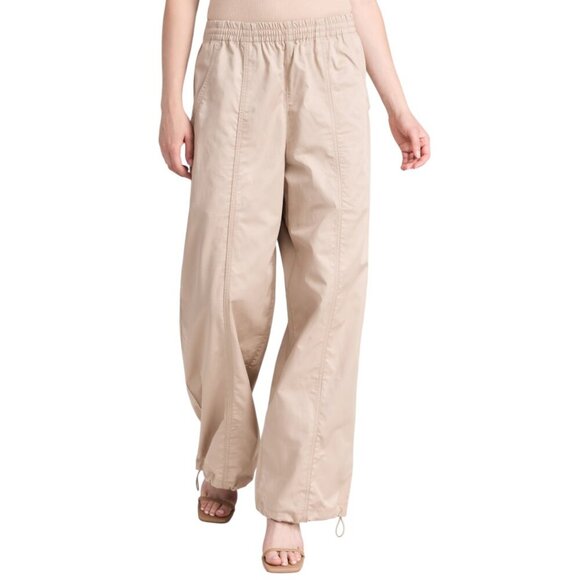 New Agolde Dakota Track Pant In Truffle Size Large Wide Leg Cotton Lightweight - Picture 4 of 16